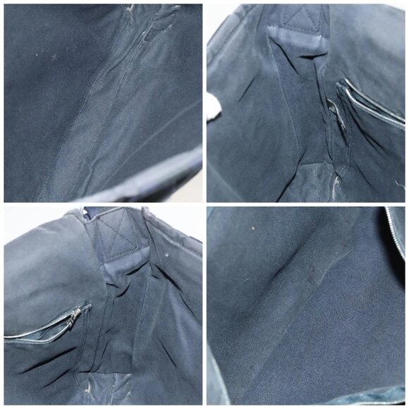 HERMES Fourre Tout Bassas MM Shoulder Bag Canvas Navy Auth bs25503 - Picture 15 of 16